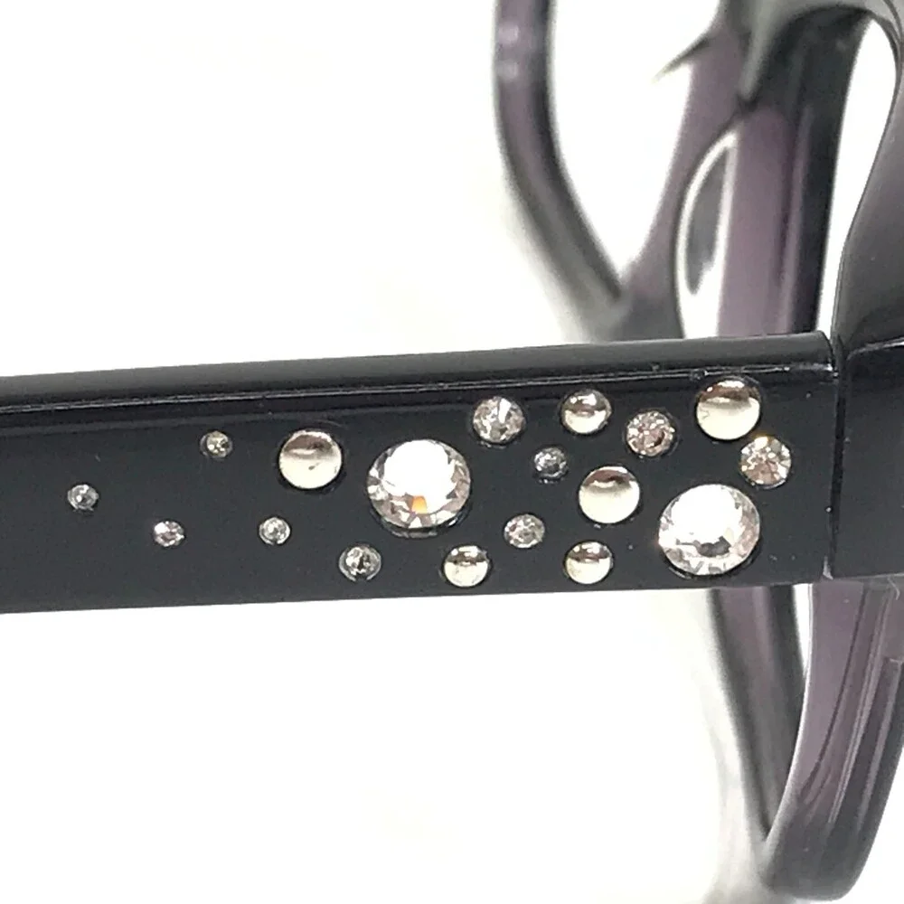 Bebe Eyeglasses Frames BB5112 001 JET Black Purple Square Full Rim 50-15-135